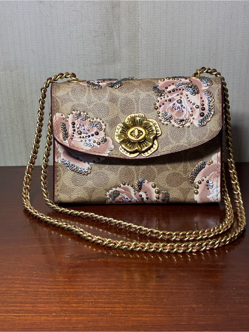 Coach Parker 18 Signature Floral Appliqué Crossbody